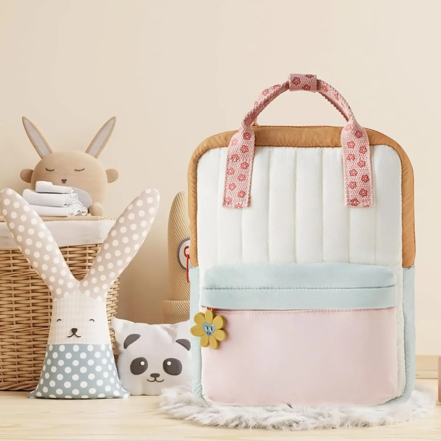 mini toddler backpacks for girls 2-4 - Cute Sunflower flower Hanging Colored small diaper bag and Preschool Bookbag