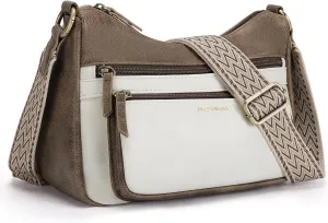 Missnine Crossbody Bags for Women, Medium Size Purses With Wide Shoulder Strap, Leather Trendy Cross Body Shoulder Handbags