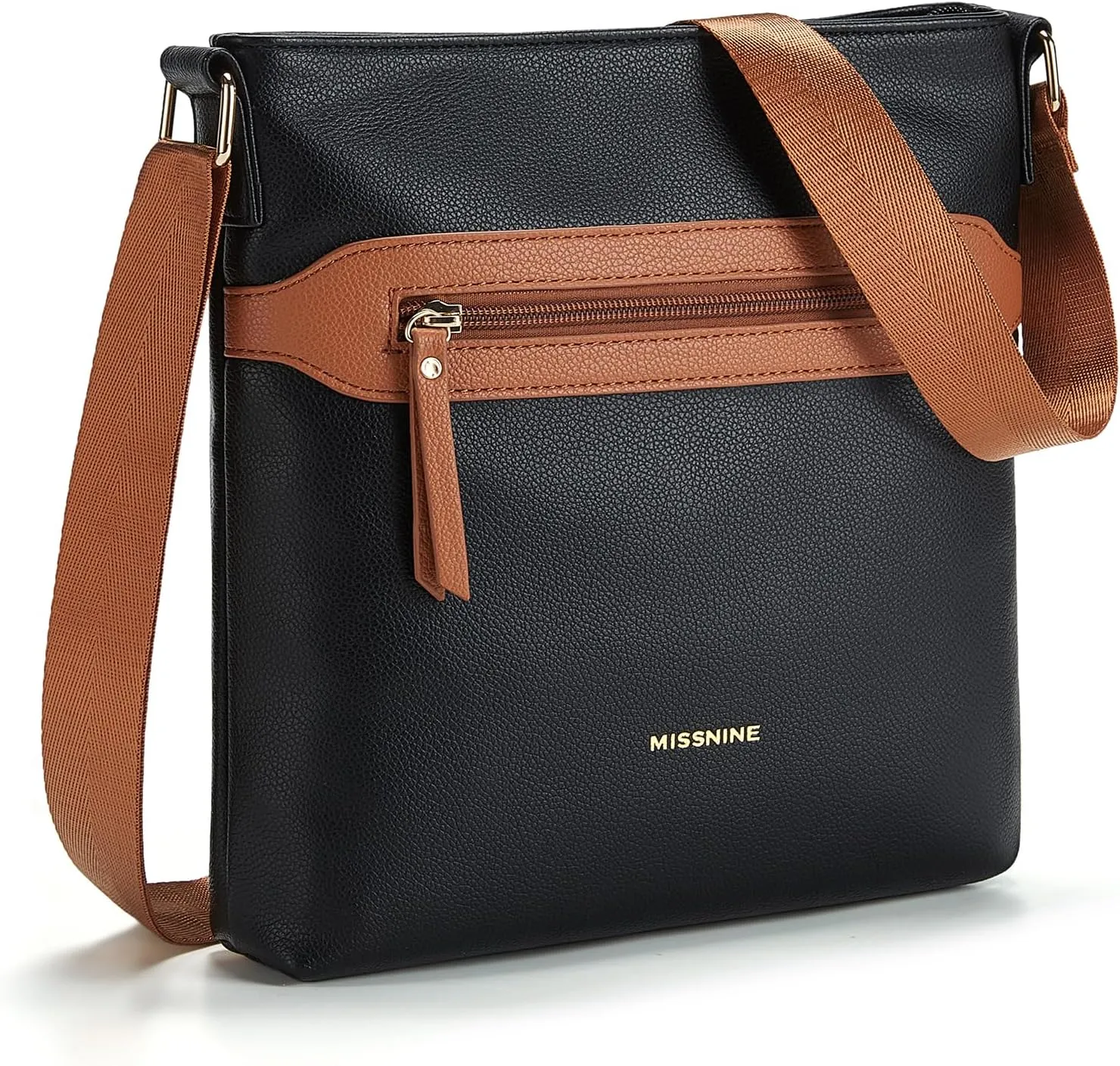 Missnine Crossbody Bags for Women Multi Pocket Purses Soft Leather Medium Shoulder Handbags with Adjustable Strap