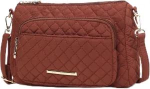 MKF Collection Floral Crossbody for Women, Shoulder Bag Cotton material Daily Crossover Handbag Purse By Mia K