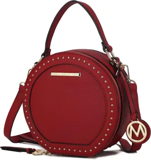 MKF Collection Round Bag for Women, Vegan Leather Circle Crossbody Bag Shoulder Purse by Mia K