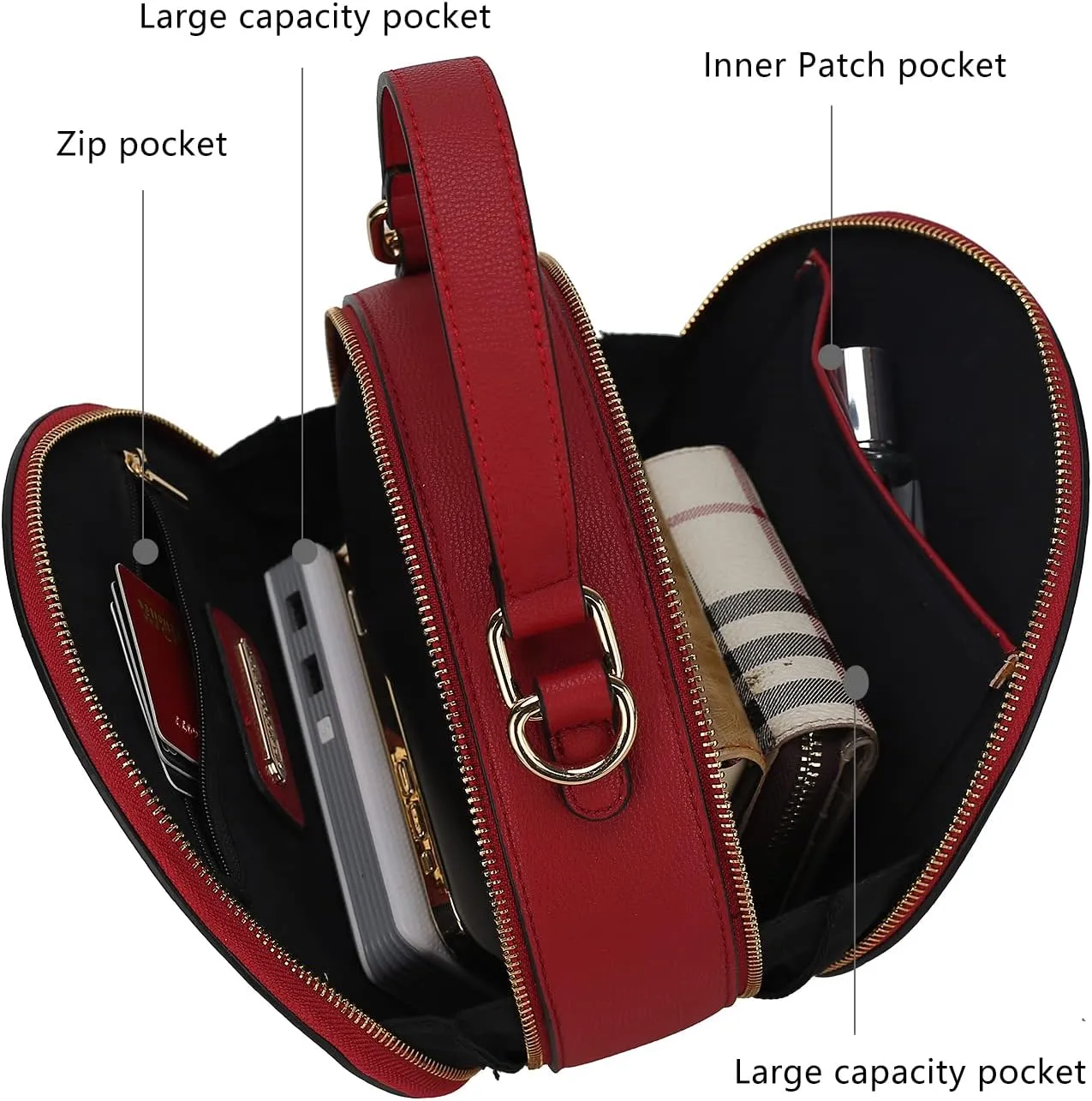 MKF Collection Round Bag for Women, Vegan Leather Circle Crossbody Bag Shoulder Purse by Mia K