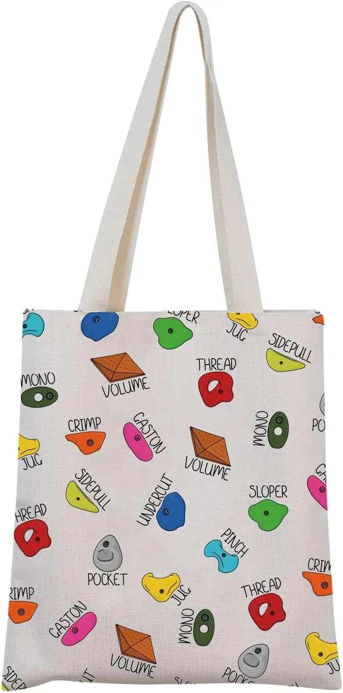 MNIGIU Rock Climber Tote Bag Gift for Climbing Lovers - Bouldering Gifts for Women