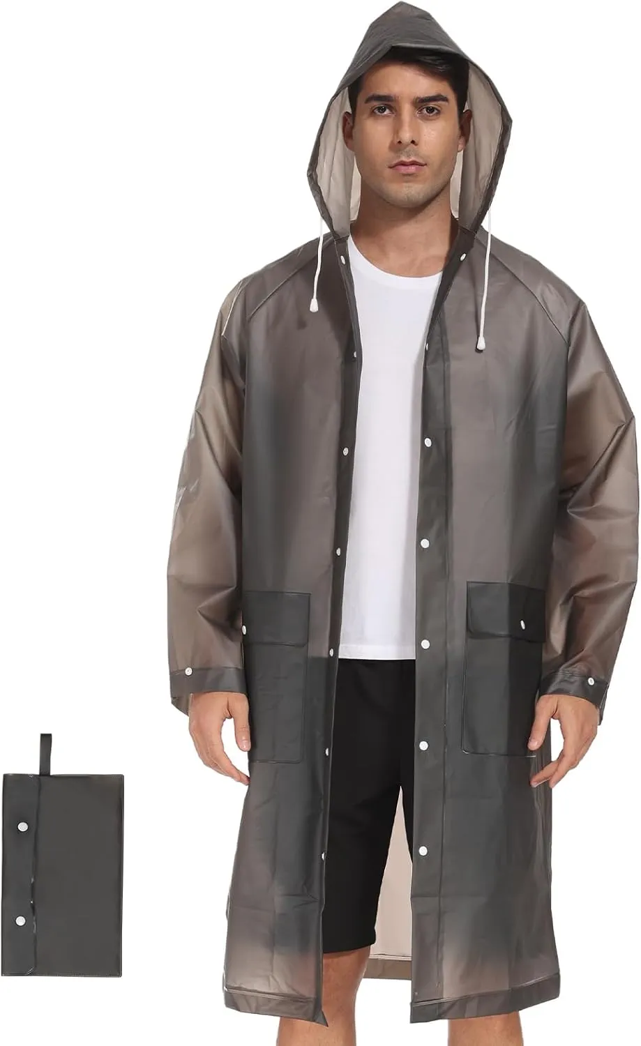 MOCOTONO Reusable Thicken EVA Rain Ponchos for Adults (1 Pack)- Extra Long Rain Jackets Raincoats for Men Women