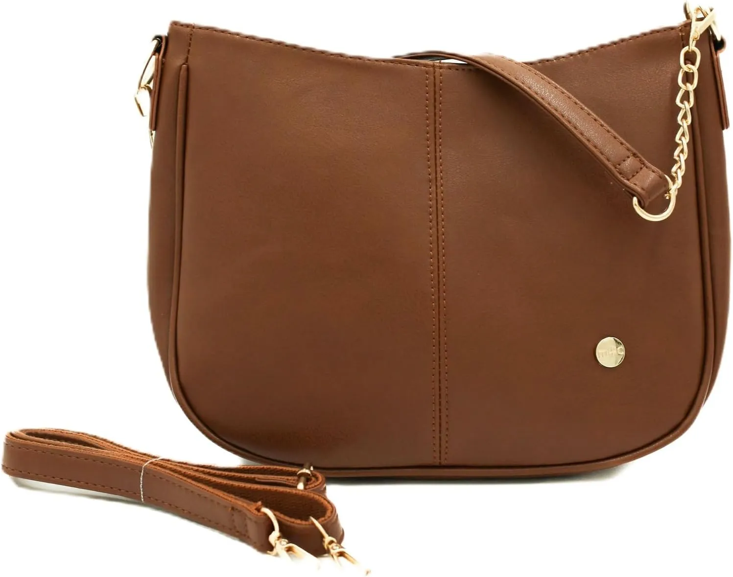 Modern Chic Crossbody Bags for Women - Marissa Saddle Crossbody, Vegan Leather Shoulder or Handbag with Two Adjustable Straps