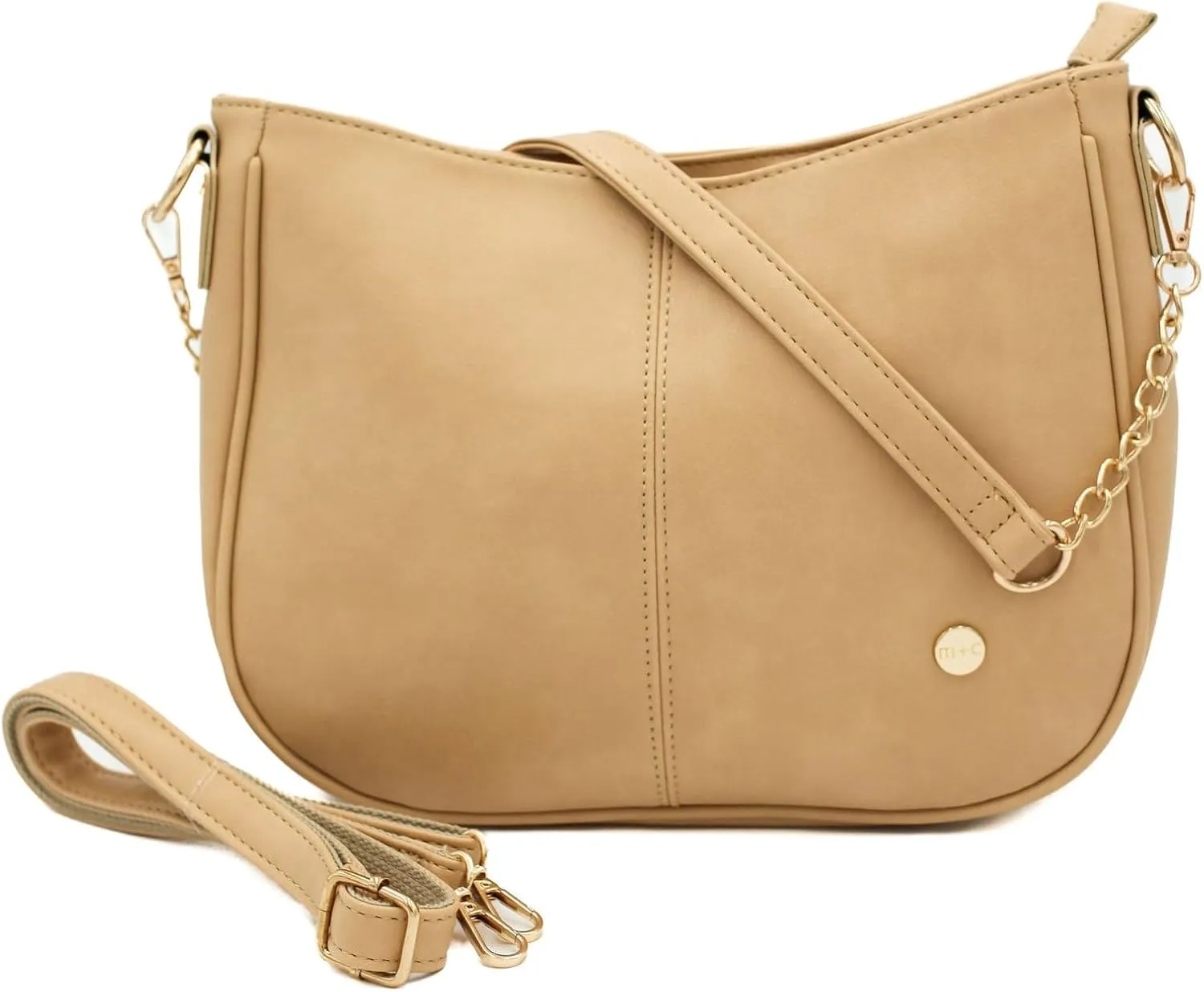 Modern Chic Crossbody Bags for Women - Marissa Saddle Crossbody, Vegan Leather Shoulder or Handbag with Two Adjustable Straps