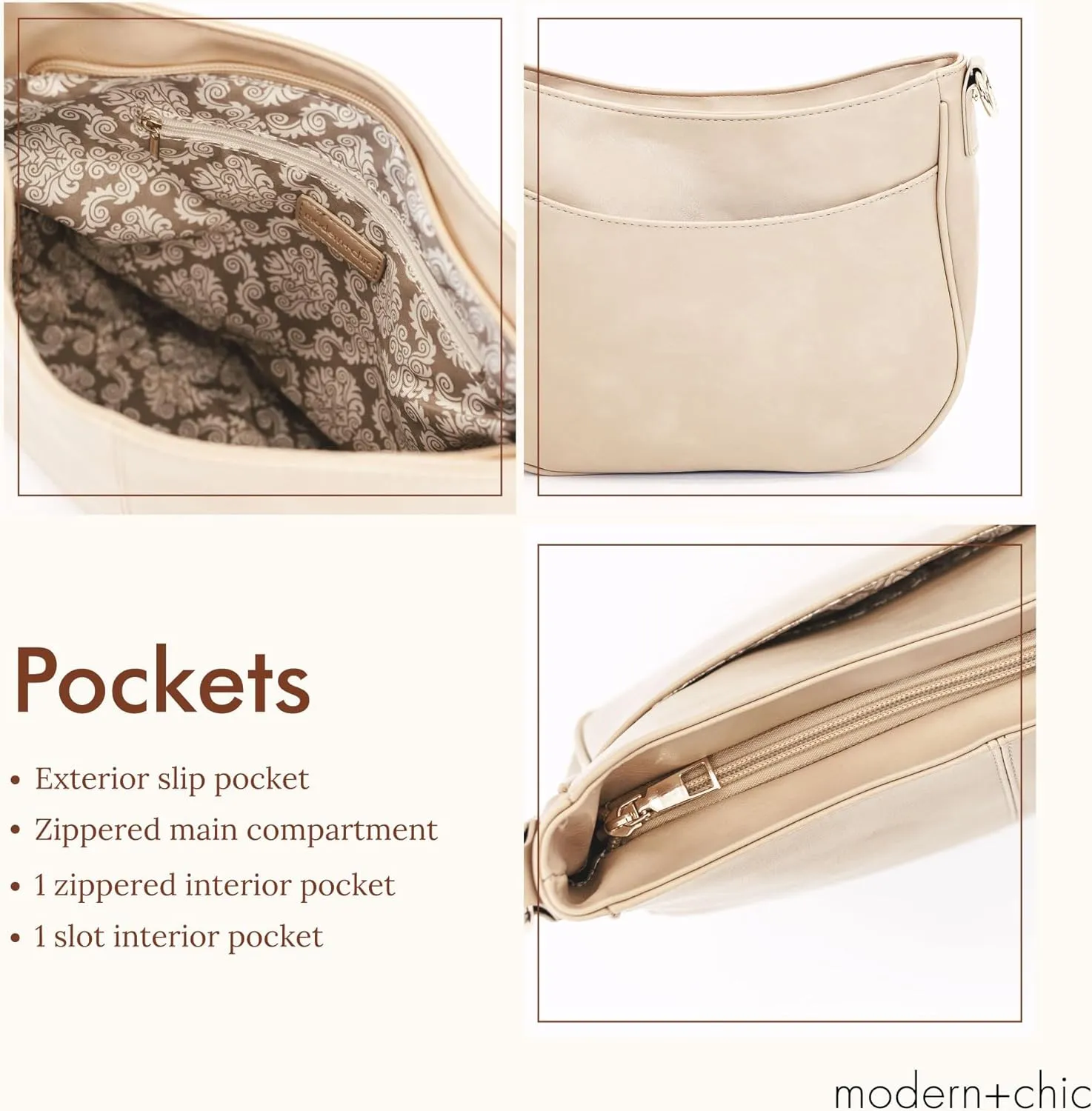 Modern Chic Crossbody Bags for Women - Marissa Saddle Crossbody, Vegan Leather Shoulder or Handbag with Two Adjustable Straps
