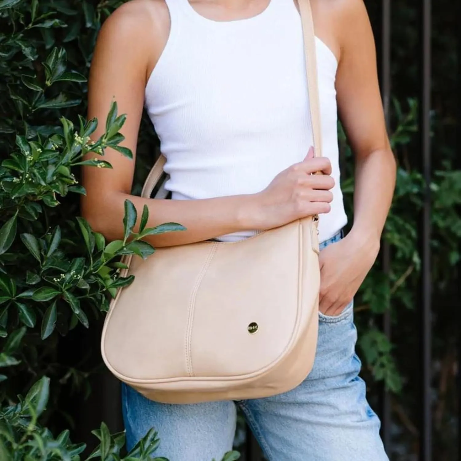 Modern Chic Crossbody Bags for Women - Marissa Saddle Crossbody, Vegan Leather Shoulder or Handbag with Two Adjustable Straps