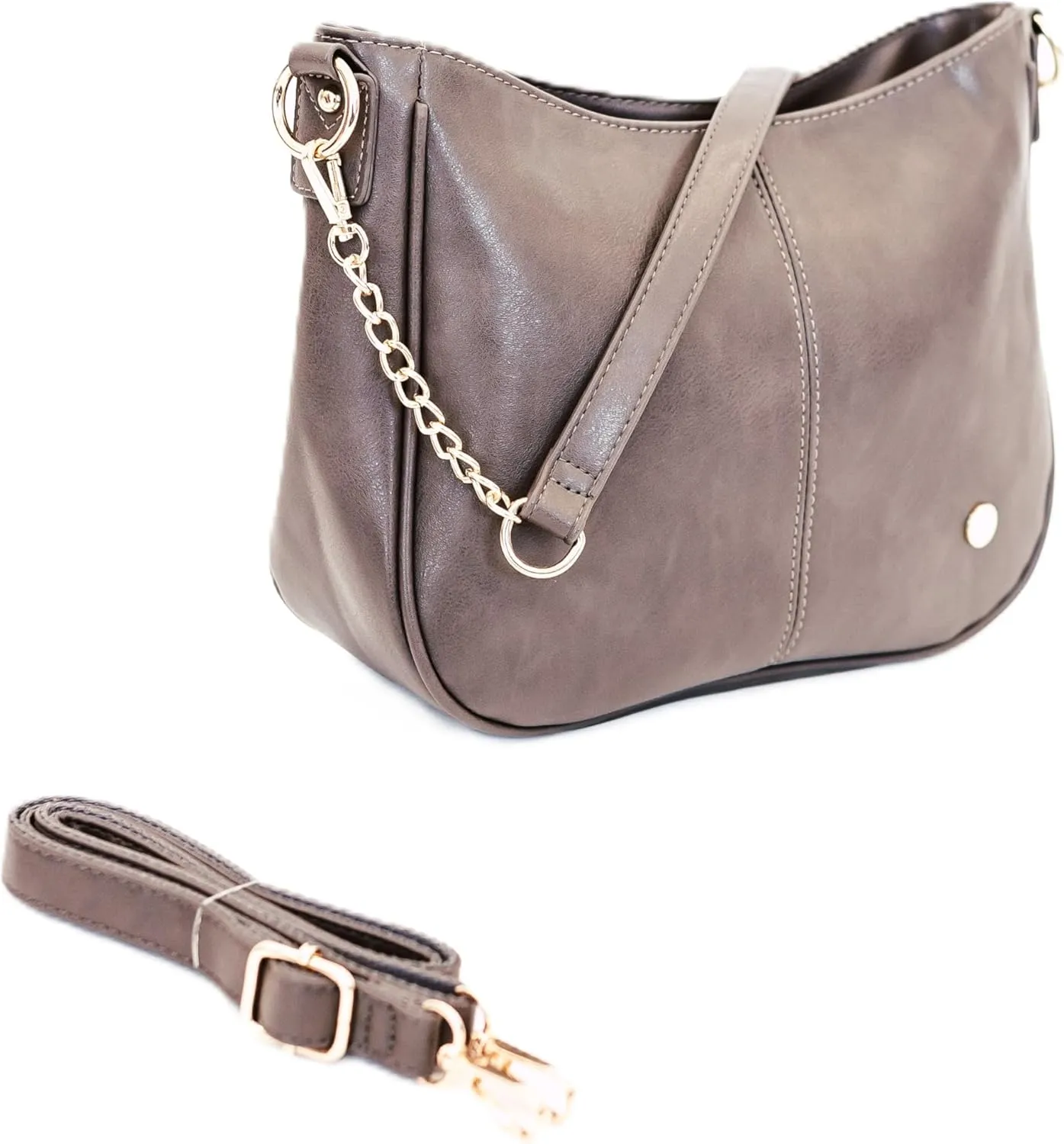 Modern Chic Crossbody Bags for Women - Marissa Saddle Crossbody, Vegan Leather Shoulder or Handbag with Two Adjustable Straps