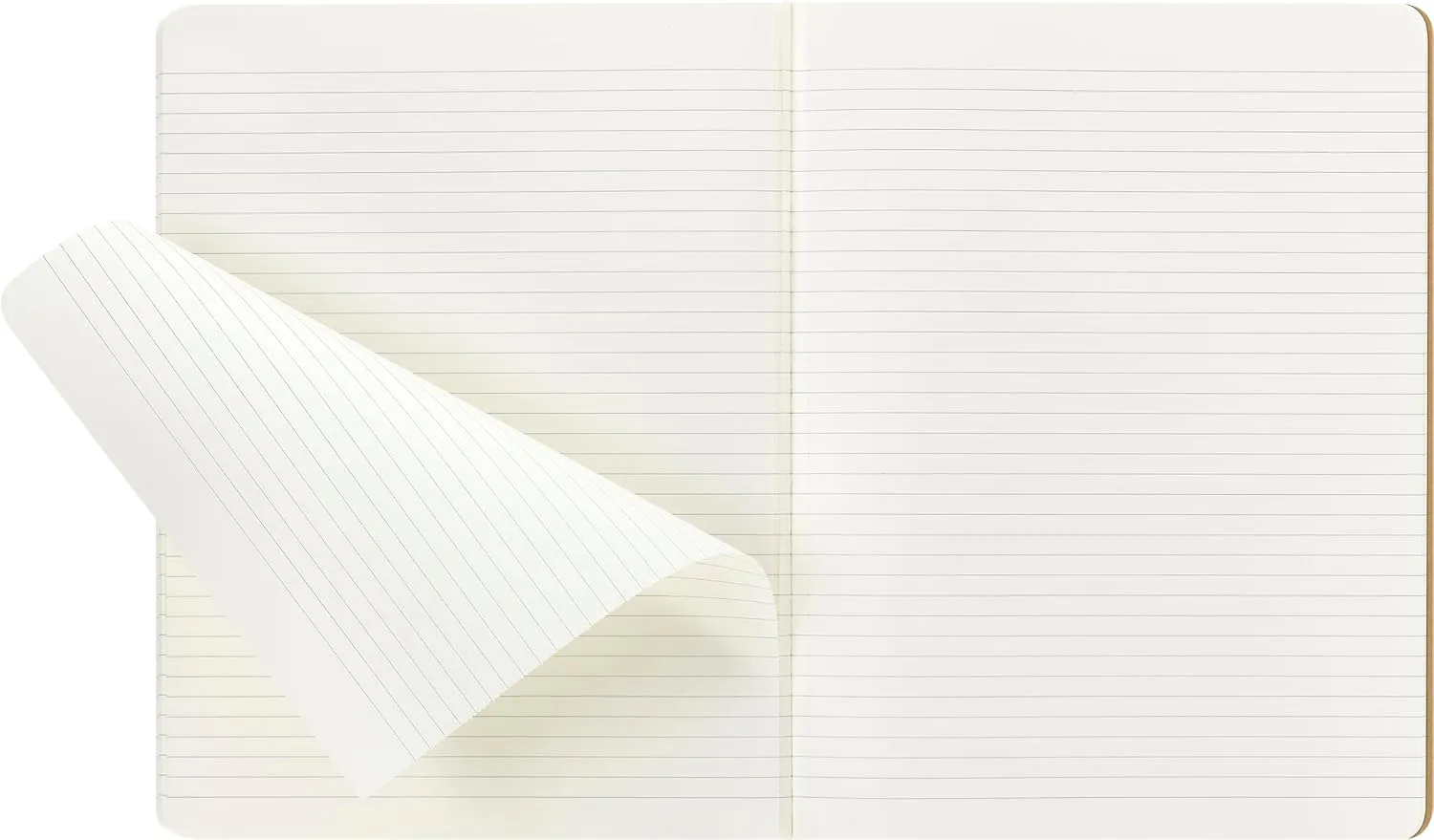Moleskine Cahier Journal, Soft Cover, XL (7.5" x 9.5") Ruled/Lined, Kraft Brown, 120 Pages (Set of 3)