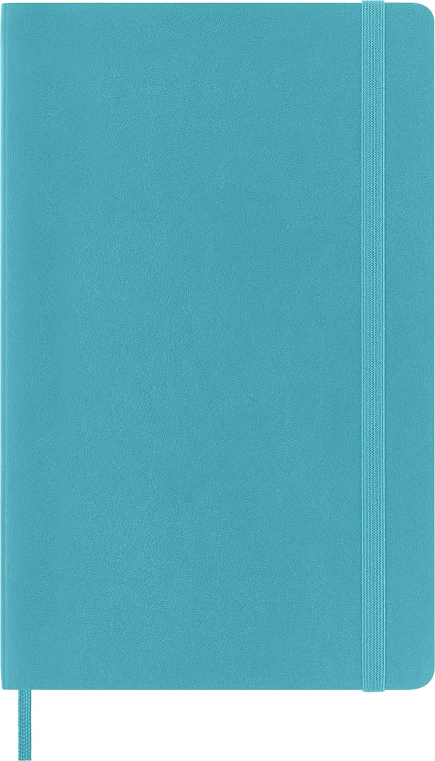 Moleskine Classic Notebook, Soft Cover, Large (5" x 8.25") Plain/Blank, Reef Blue, 192 pages