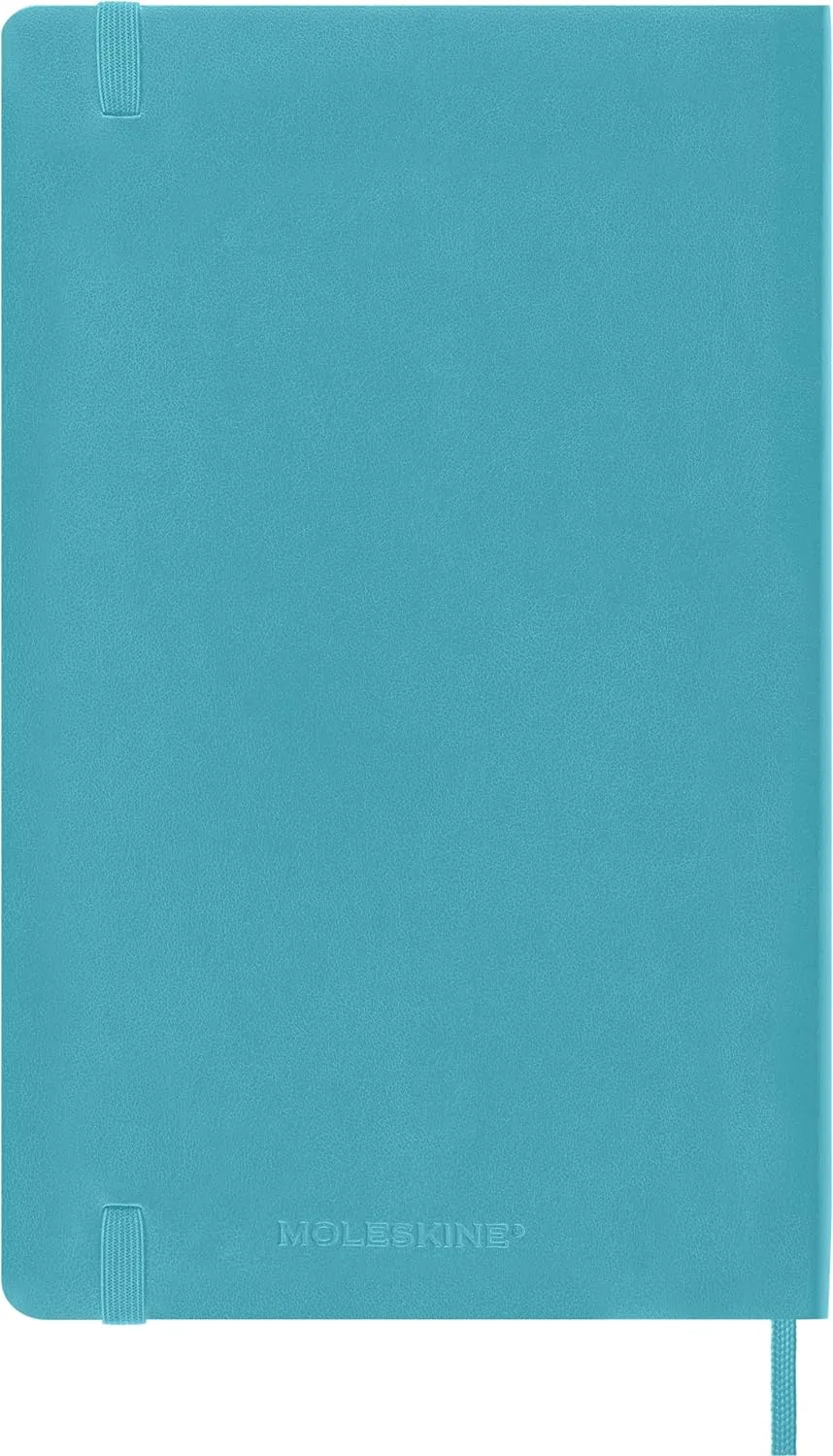 Moleskine Classic Notebook, Soft Cover, Large (5" x 8.25") Plain/Blank, Reef Blue, 192 pages