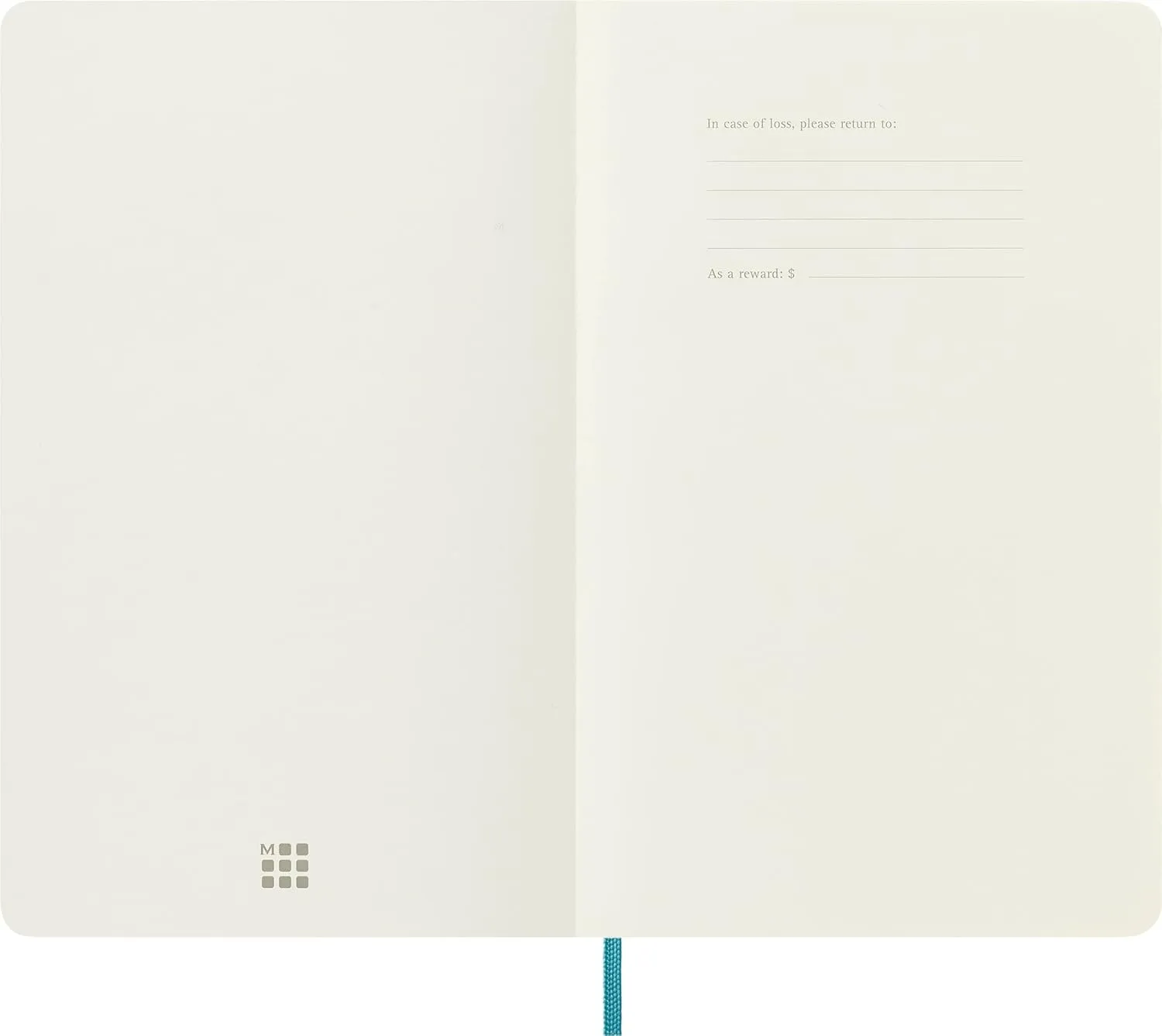Moleskine Classic Notebook, Soft Cover, Large (5" x 8.25") Plain/Blank, Reef Blue, 192 pages