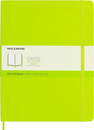 Moleskine Classic Notebook, Soft Cover, XL (7.5" x 9.5") Plain/Blank, Lemon Green, 192 Pages
