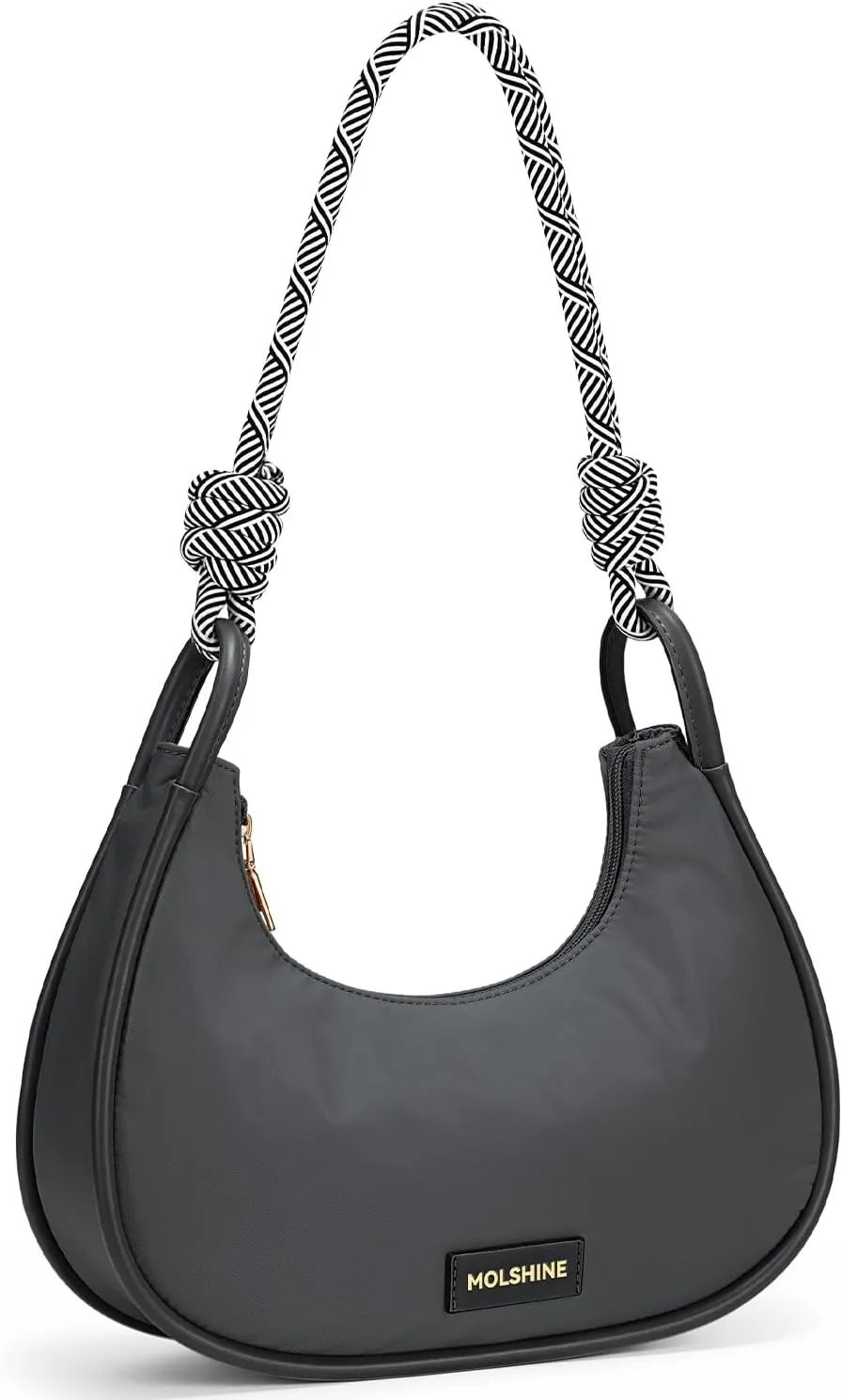 molshine Crescent Handbag, Nylon Shoulder Bag, Armpit Bag, Fashion Clutch Purse for Women Lady Model Outdoor