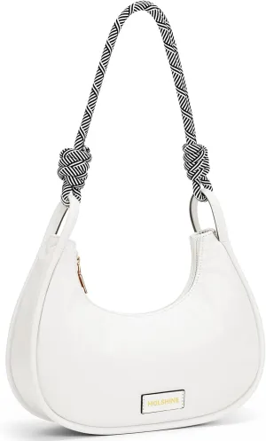 molshine Crescent Handbag, Nylon Shoulder Bag, Armpit Bag, Fashion Clutch Purse for Women Lady Model Outdoor
