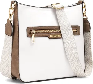molshine Crossbody Bags for Women, PU Leather Shoulder Handbag with Adjustable Wide Strap DLK0061