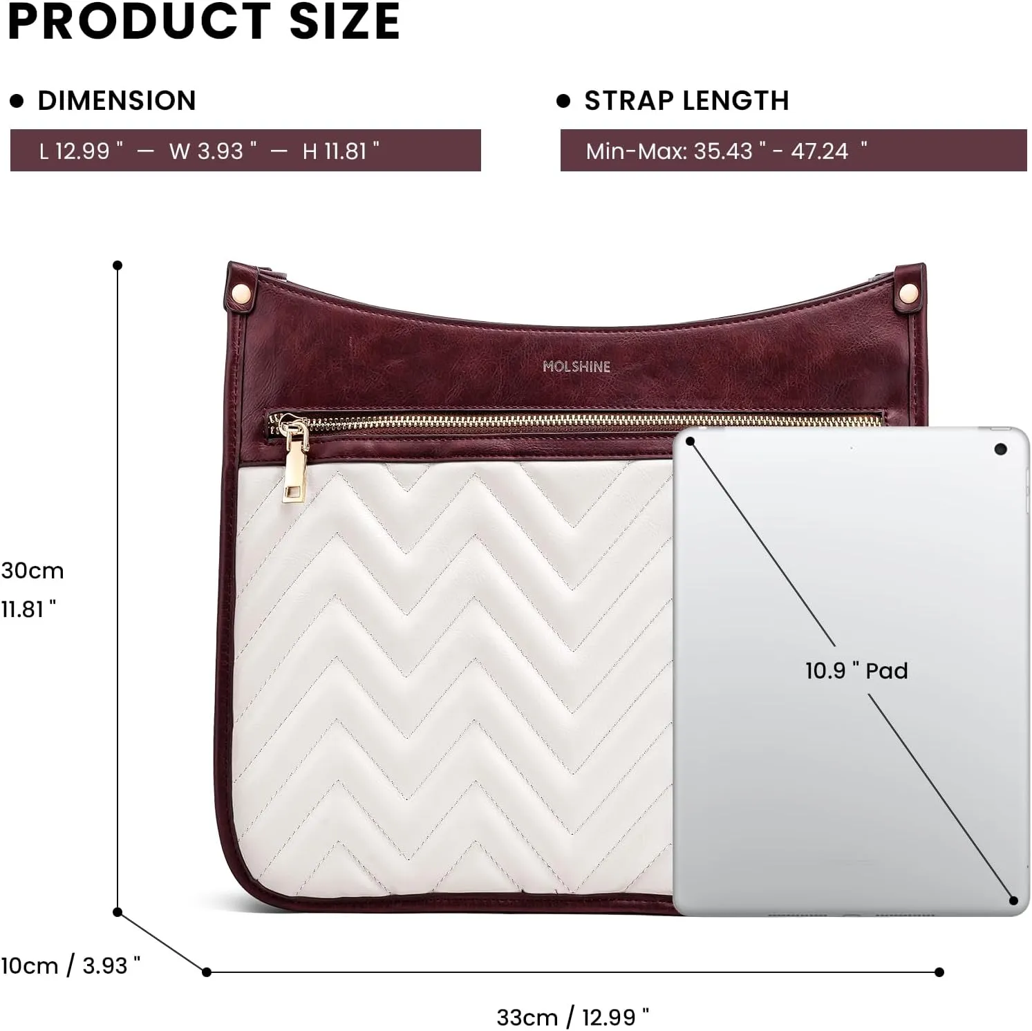 molshine Quilted Crossbody Bags for Women, Medium PU Leather Crossbody Shoulder Handbag with Adjustable Wide Strap DLK0039