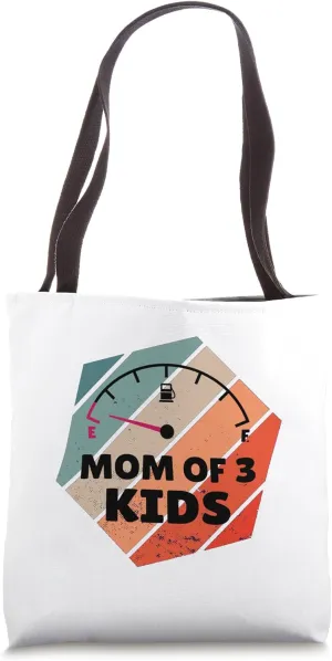 Mom kids tired fuel gauge empty exhaustion motherhood family Tote Bag
