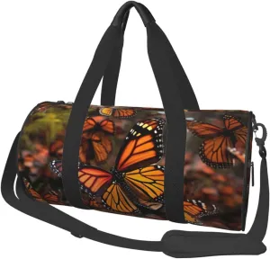 Monarch butterflies Travel Bag for Women Men Gym Bag Large Duffle Bag Weekender Overnight Bag with Shoulder Strap