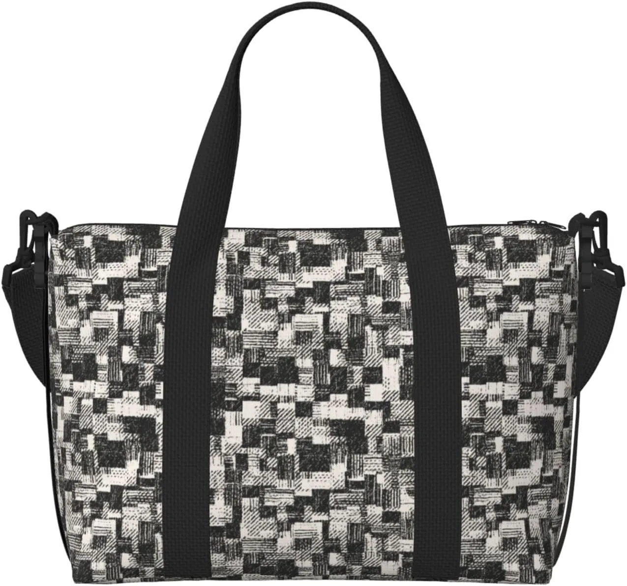 Monochrome Brushed Texture Travel Bag for Women Men Weekender Bags Carry on Overnight Bag Tote Bag Yoga Gym Bag for Gym, Work, Weekend, Travel, Personal Items