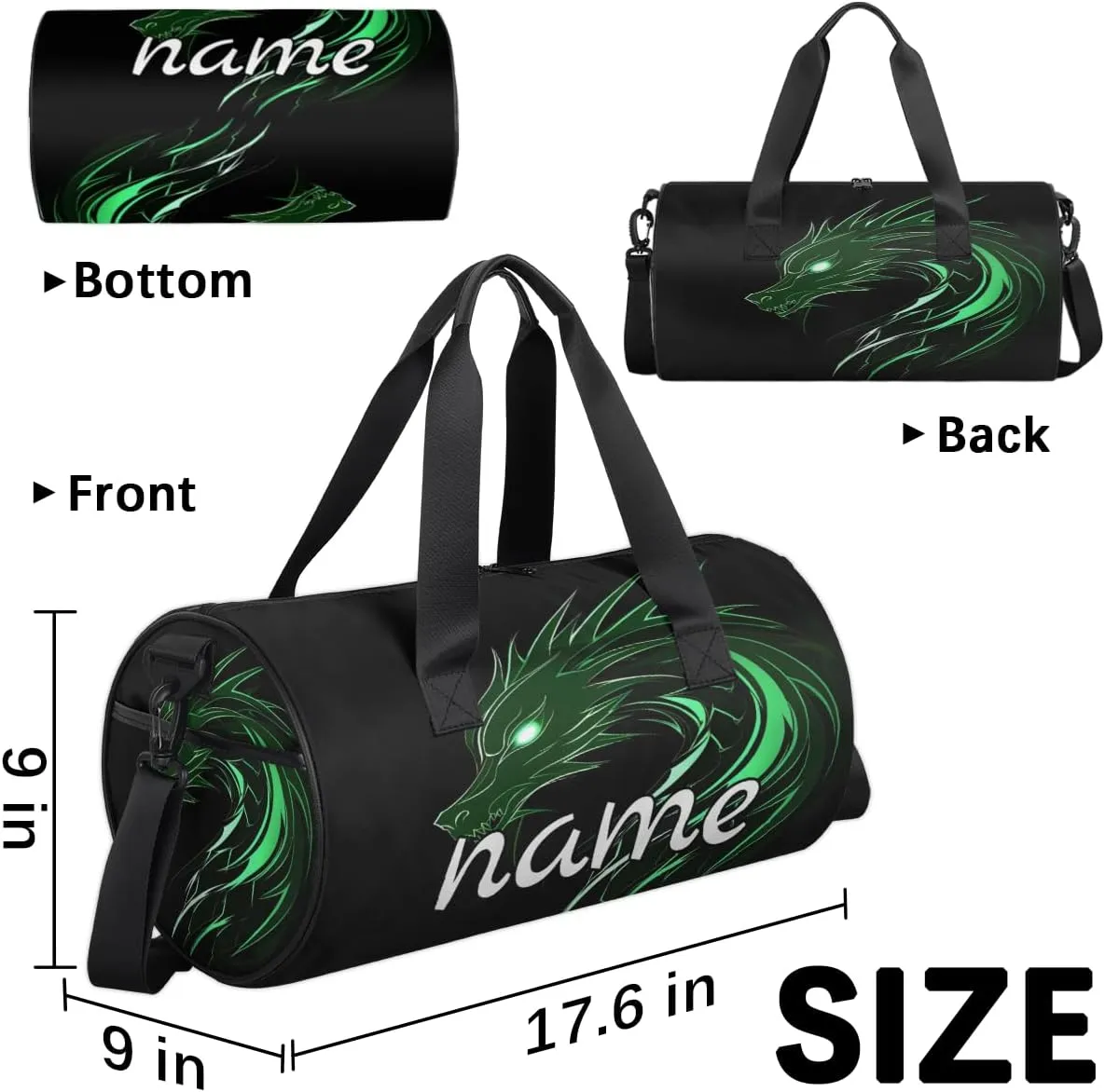 Monster Dragon Custom Duffel Bags Weekender Bags Custom Sport Duffel Bag Carry on Overnight Weekender Bag