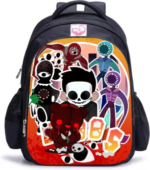 Monsters Music Horror Game Kids Backpacks Cartoon Anime School Bag Cute Large Capacity Travel Bag Student Bookbag