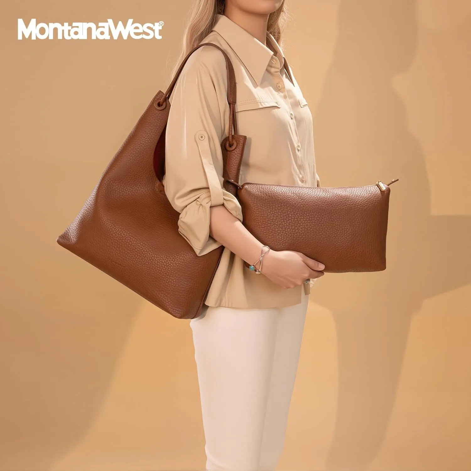 Montana West Hobo Bag for Women Shoulder Purse Handbags with Detachable Makeup Bag
