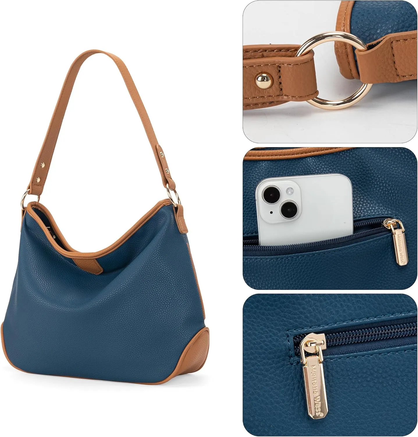 Montana West Medium Hobo Bags for Women Purses and Handbags Classic Top Handle Shoulder Satchel Bags