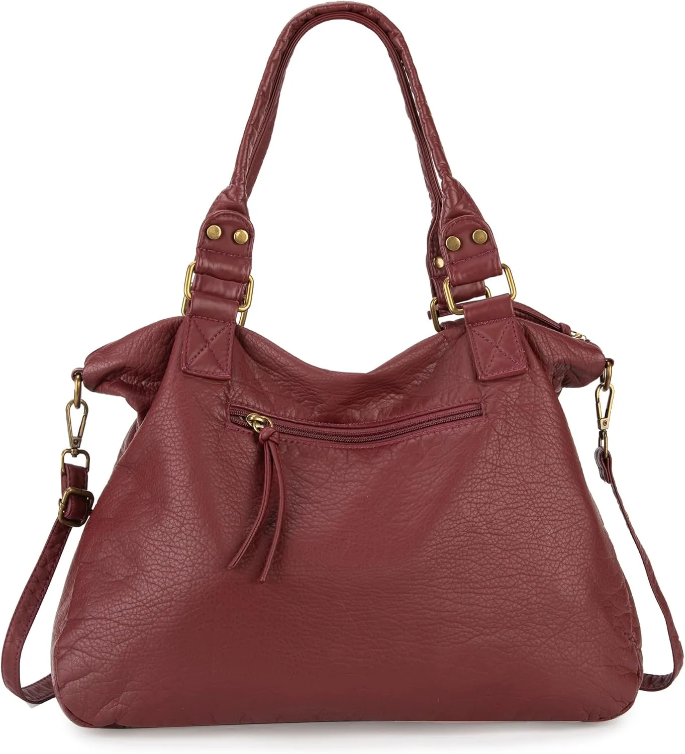 Montana West Washed Leather Hobo Bags for Women Roomy Handbags with Crossbody Strap