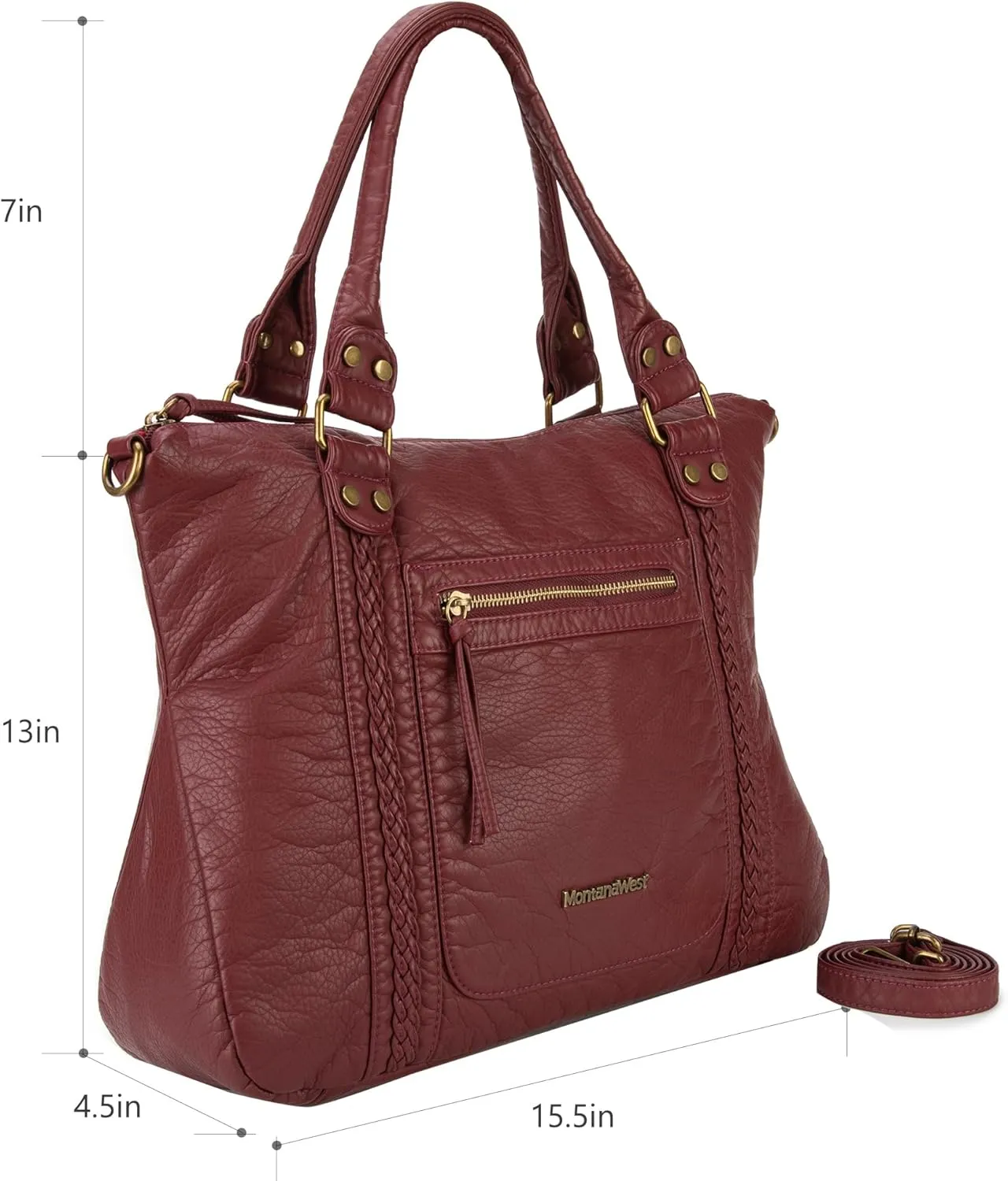 Montana West Washed Leather Hobo Bags for Women Roomy Handbags with Crossbody Strap