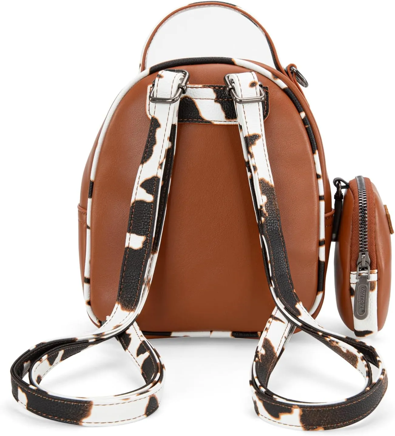 Montana West Wrangler Mini Backpack Cute Cow Print Backpack Purse for Girls and Women, Brown WG102-8600BR