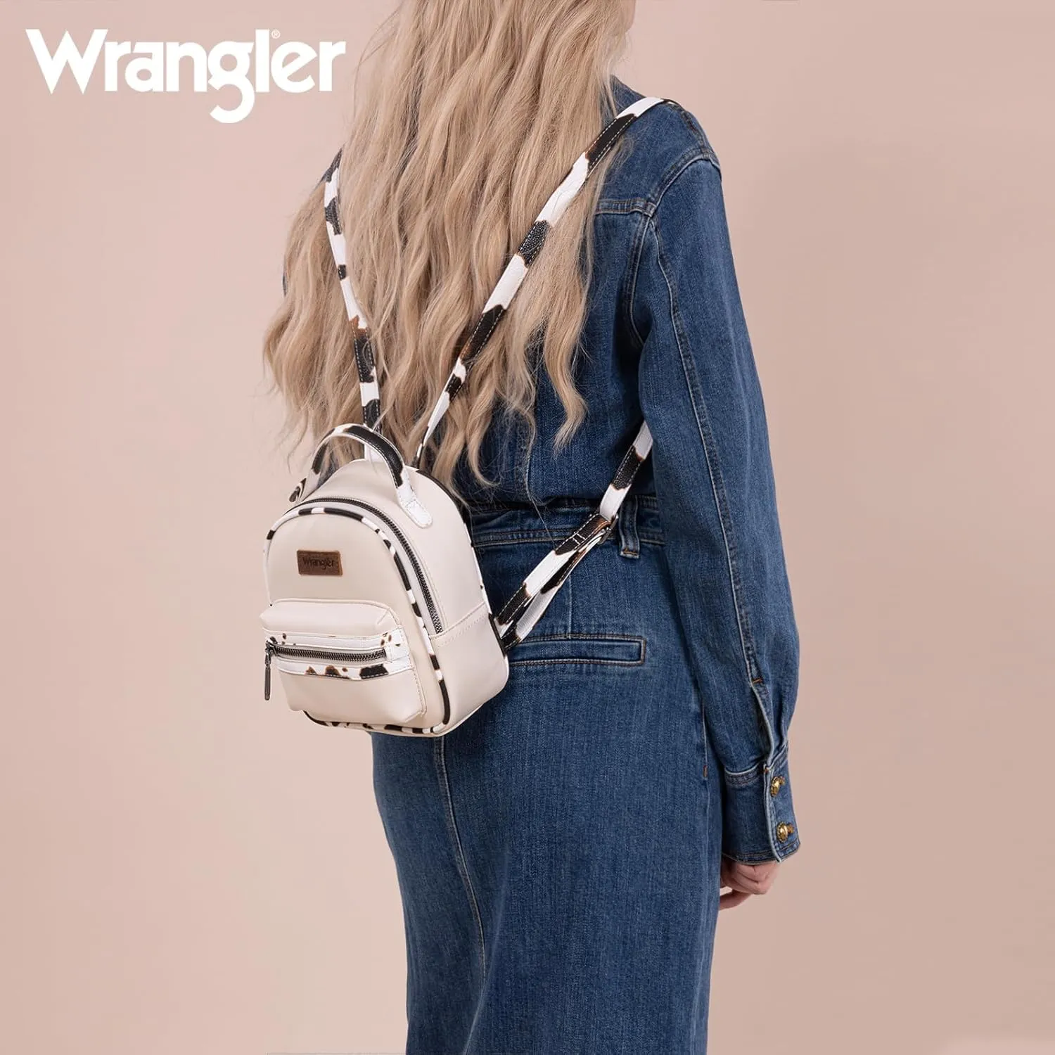 Montana West Wrangler Mini Backpack Cute Cow Print Backpack Purse for Girls and Women WG102-8600TN