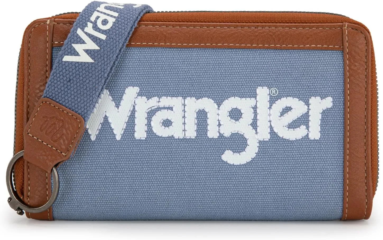 Montana West X Wrangler Classic Logo Wallets Wristlet Purse for Women Vintage Boho Ladies Wallet Coin Purse Two-Tone Credit Card Holder