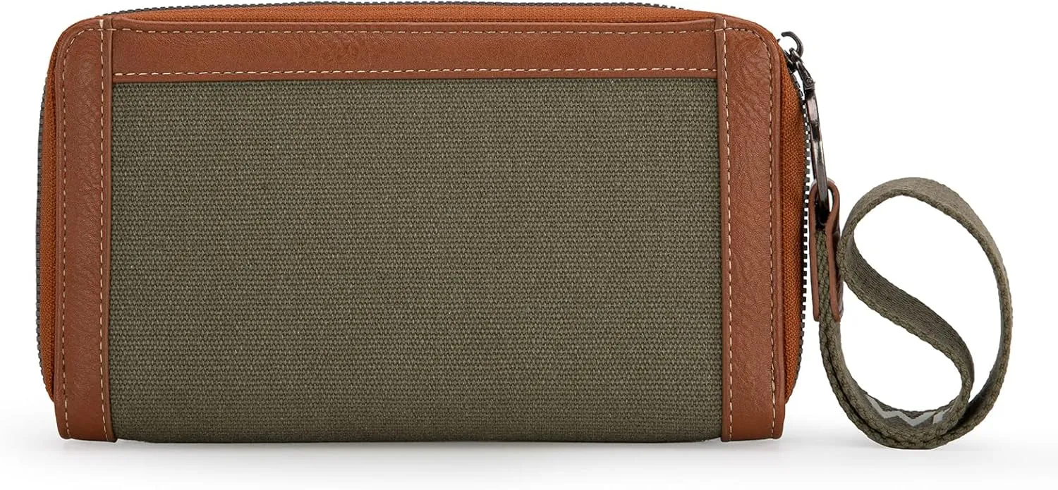 Montana West X Wrangler Classic Logo Wallets Wristlet Purse for Women Vintage Boho Ladies Wallet Coin Purse Two-Tone Credit Card Holder