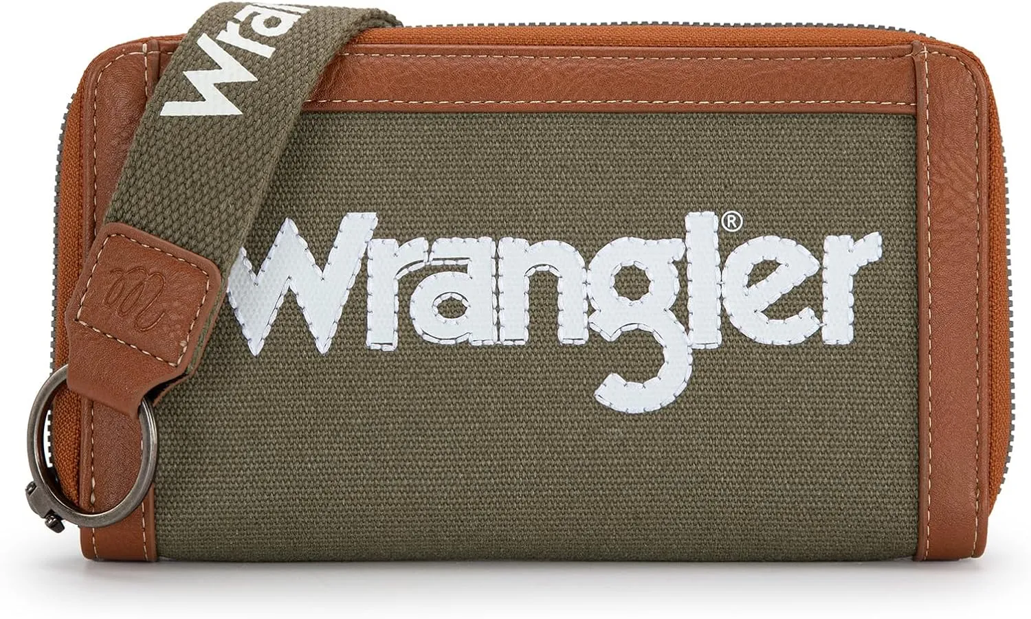 Montana West X Wrangler Classic Logo Wallets Wristlet Purse for Women Vintage Boho Ladies Wallet Coin Purse Two-Tone Credit Card Holder