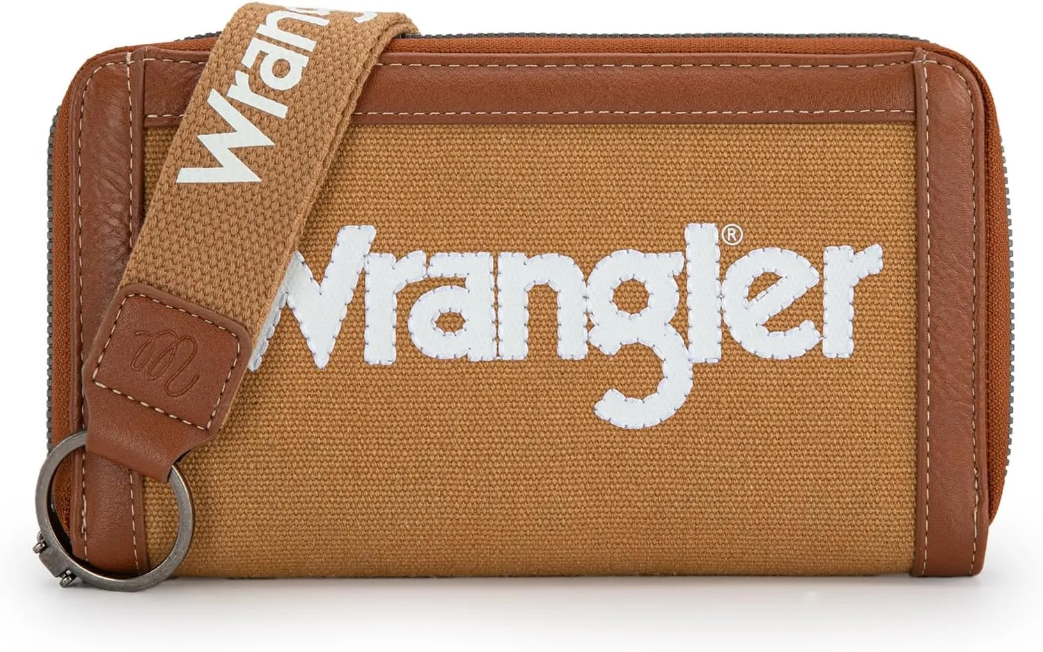 Montana West X Wrangler Classic Logo Wallets Wristlet Purse for Women Vintage Boho Ladies Wallet Coin Purse Two-Tone Credit Card Holder