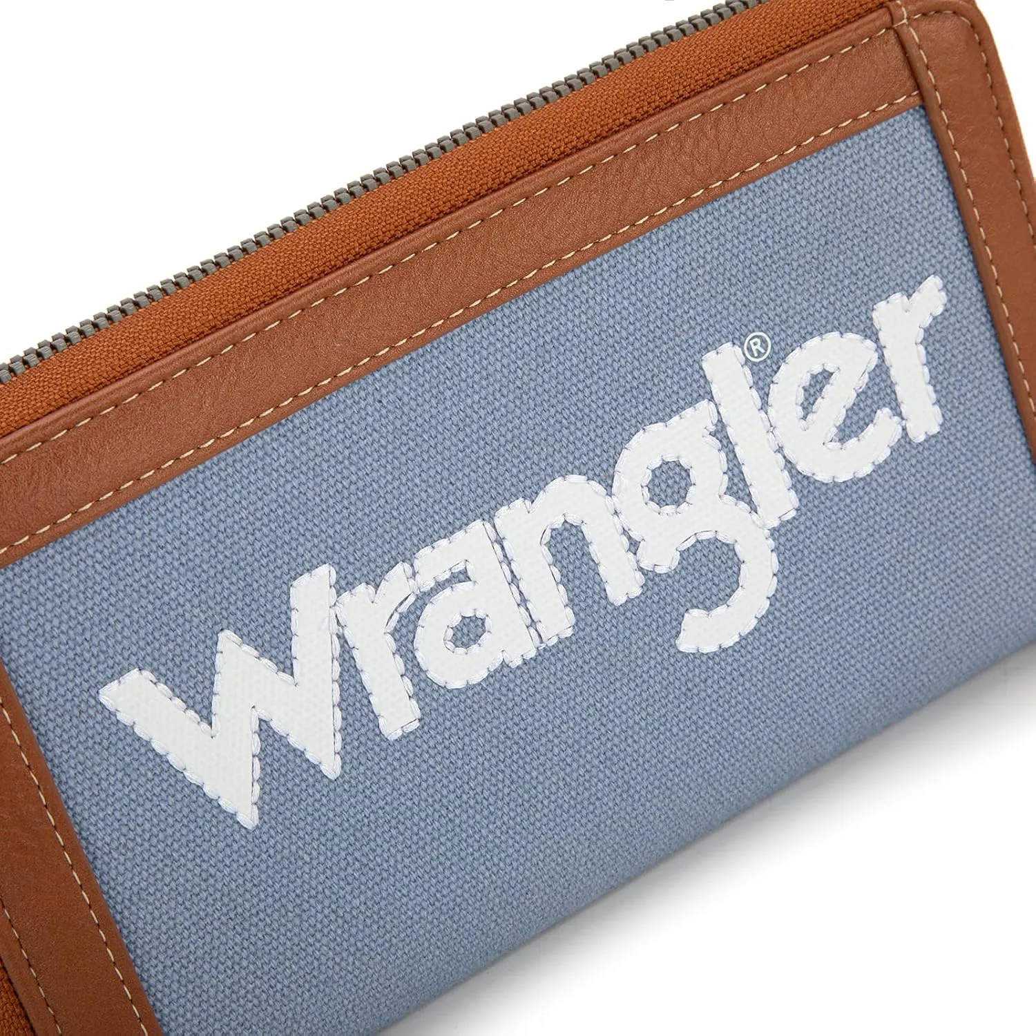 Montana West X Wrangler Classic Logo Wallets Wristlet Purse for Women Vintage Boho Ladies Wallet Coin Purse Two-Tone Credit Card Holder