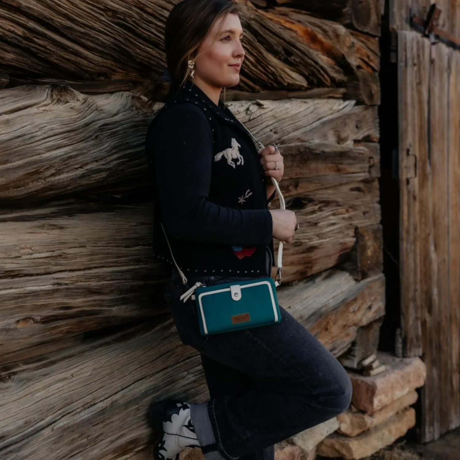 Montana West x Wrangler Crossbody Wallet Purse for Women Clutch Purse with Card Holder Wallet
