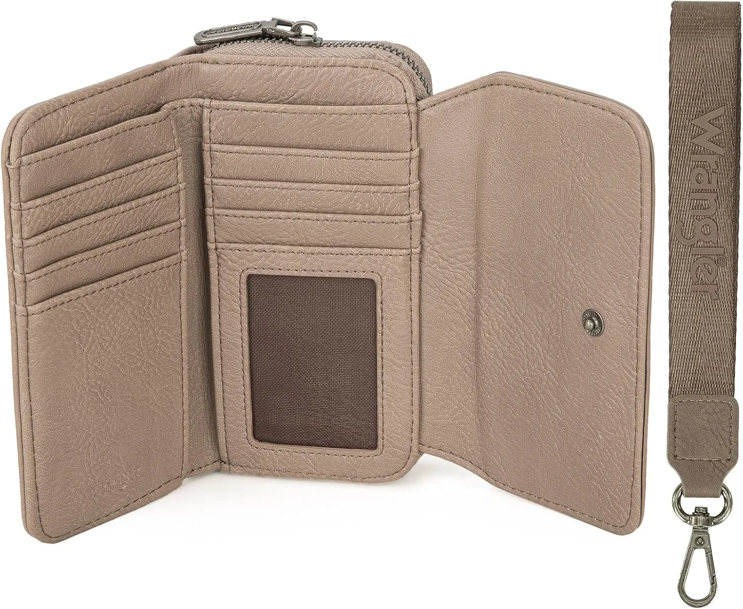 Montana West x Wrangler Wallet for Women Minimalist Clutch Wristlet Purse RFID Blocking Credit Card Holder