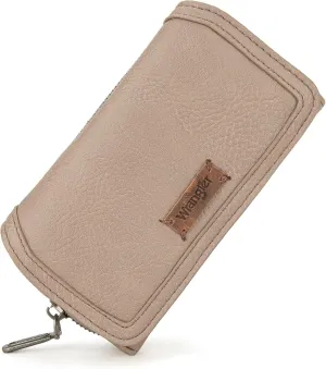 Montana West x Wrangler Wallet for Women Minimalist Clutch Wristlet Purse RFID Blocking Credit Card Holder