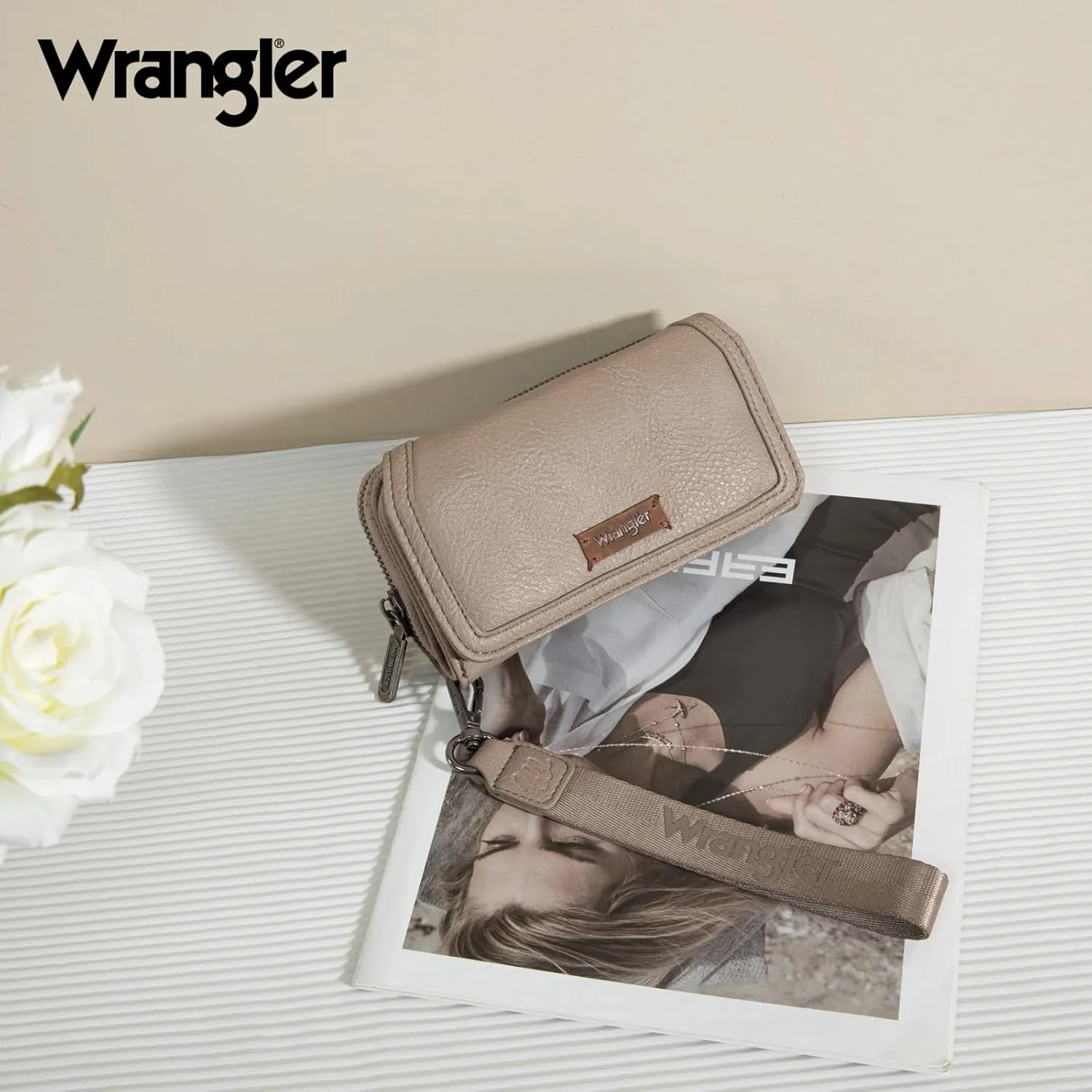 Montana West x Wrangler Wallet for Women Minimalist Clutch Wristlet Purse RFID Blocking Credit Card Holder