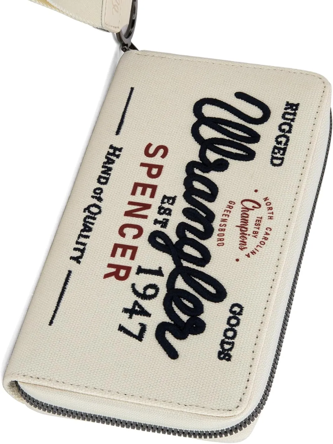 Montana West X Wrangler Wristlet Wallets for Women Classic Retro Wallet Purse Bifold Credit Card Wallets for Women Oversized Logo Clutch Wristlet