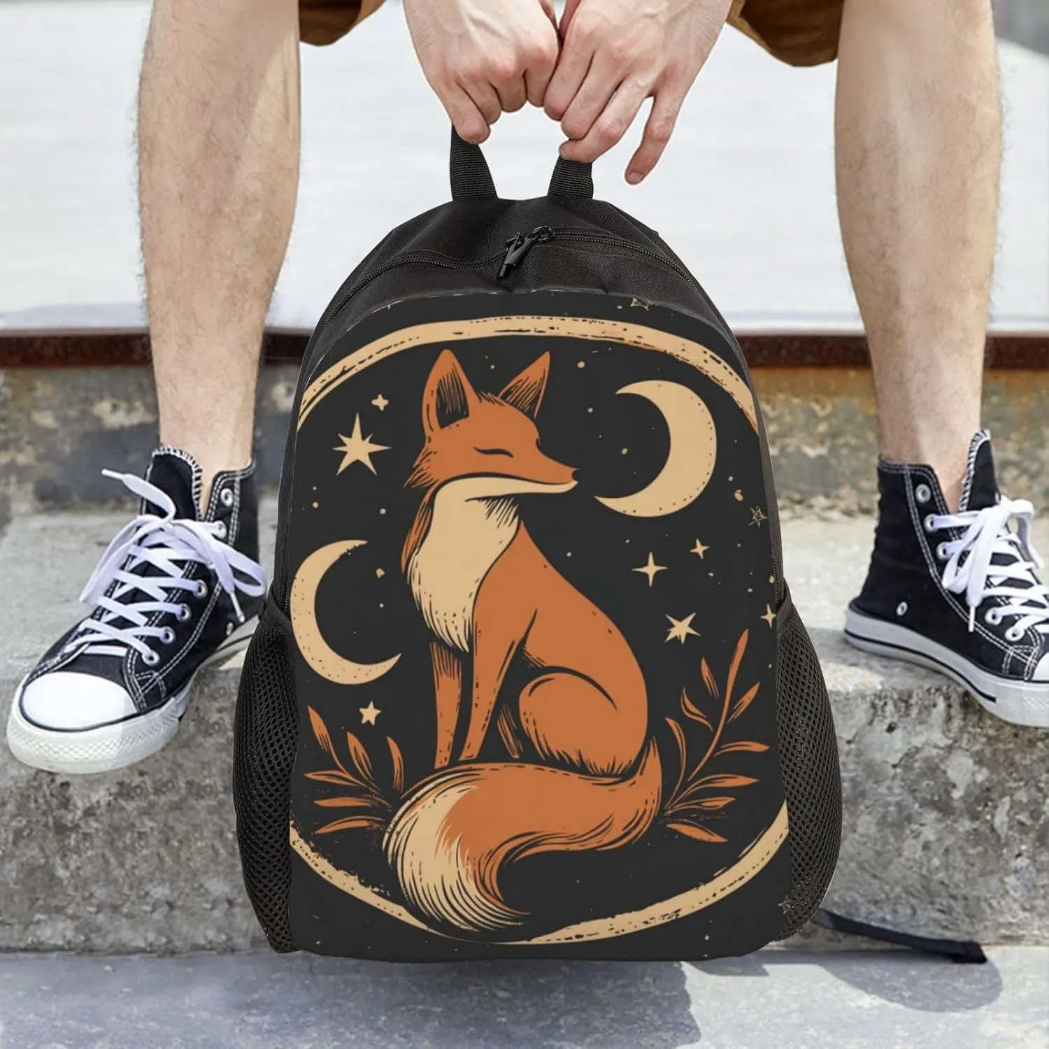 Moon Fox Backpack Waterproof Anti Theft Durable Light Laptop Bag Backpacks For Women Men Travel Gym Backpack