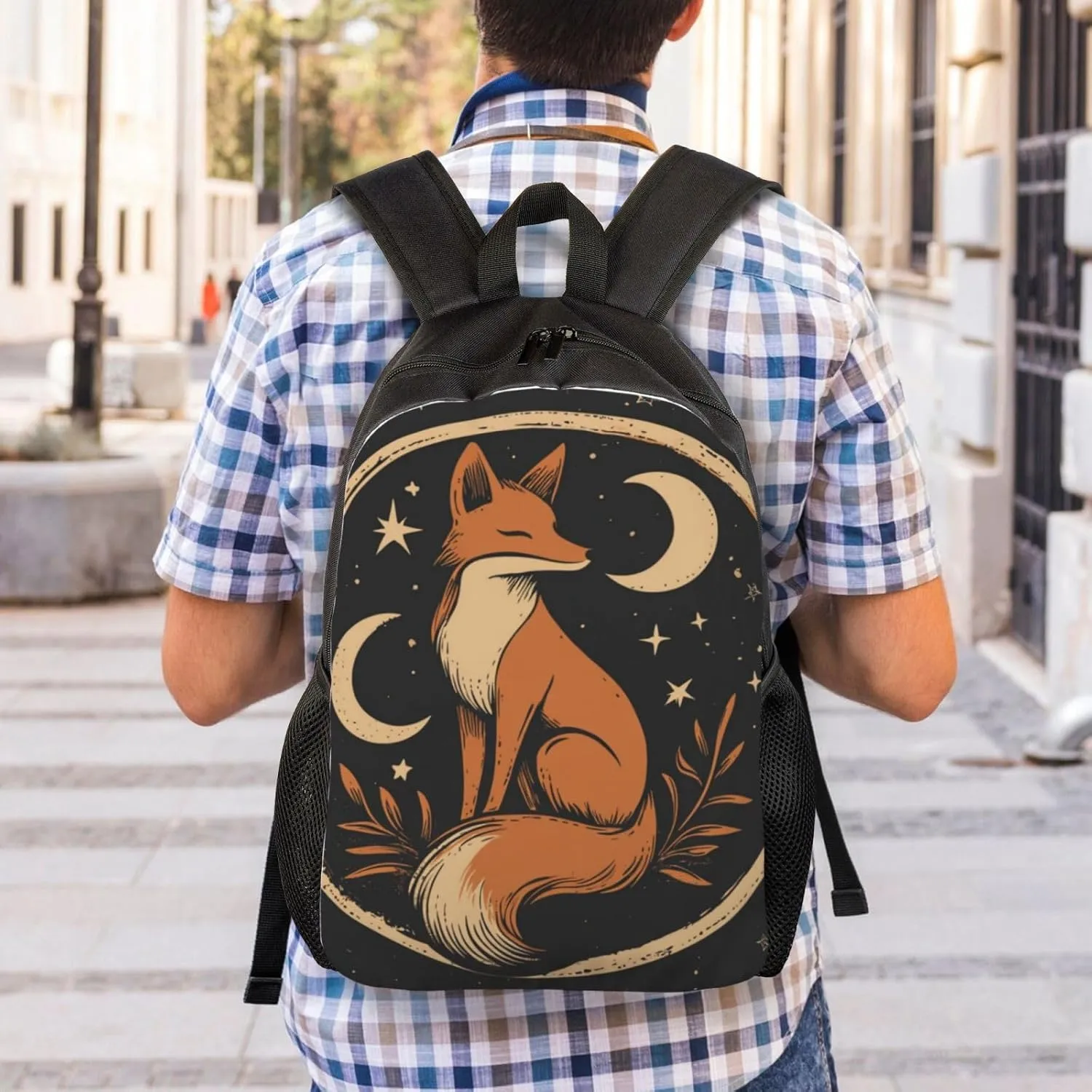 Moon Fox Backpack Waterproof Anti Theft Durable Light Laptop Bag Backpacks For Women Men Travel Gym Backpack