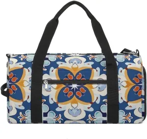 Moroccan Ottoman Trellis Floral Motifs Gym Bag for Men Women Lightweight Duffel Bag Sports Workout Bag for Travel Yoga