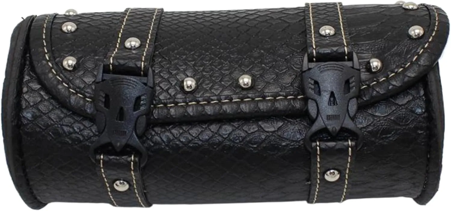 Motorcycle Saddlebags, Motorcycle Side Bag PU Leather Motorcycle Bag with Buckle Closure Stylish Bike Motorcycle Saddlebags for Motorcycle Front Fork Handlebar Sissybar,Backpacks