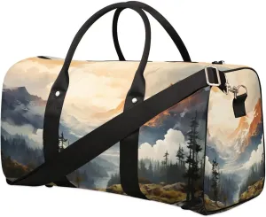 Mountain Forest Foldable Lightweight Duffle Bag for Travel - Waterproof Carry On Bags for Airplanes, Travel Duffel Bags for Gym, Weekend