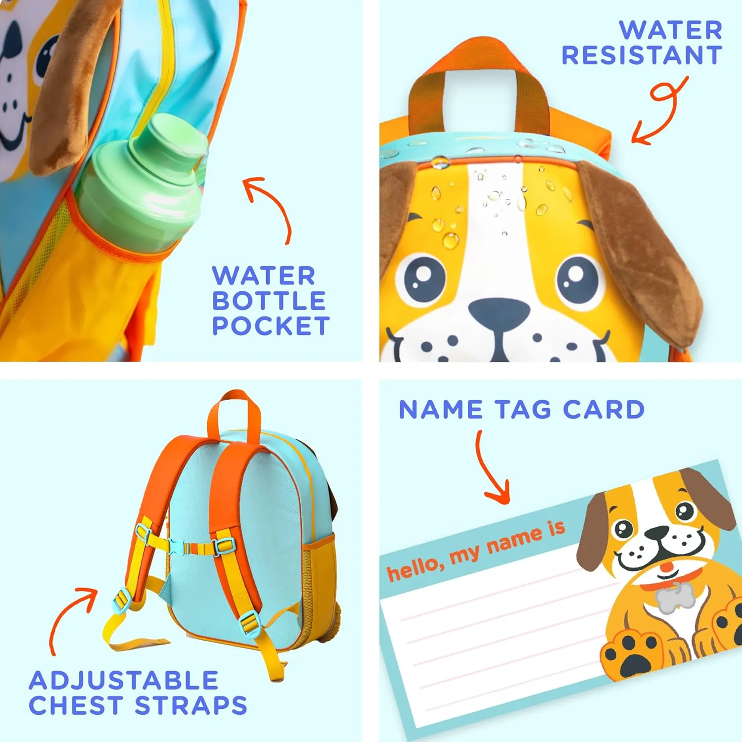 Move2Play, Puppy Toddler Backpack | Toddler Size | Back to School | Preschool Backpacks For Kids | Kindergarten Book Bag | Small, Little, Mini Size | Designed for Boys & Girls Ages 2, 3-5  Year Olds