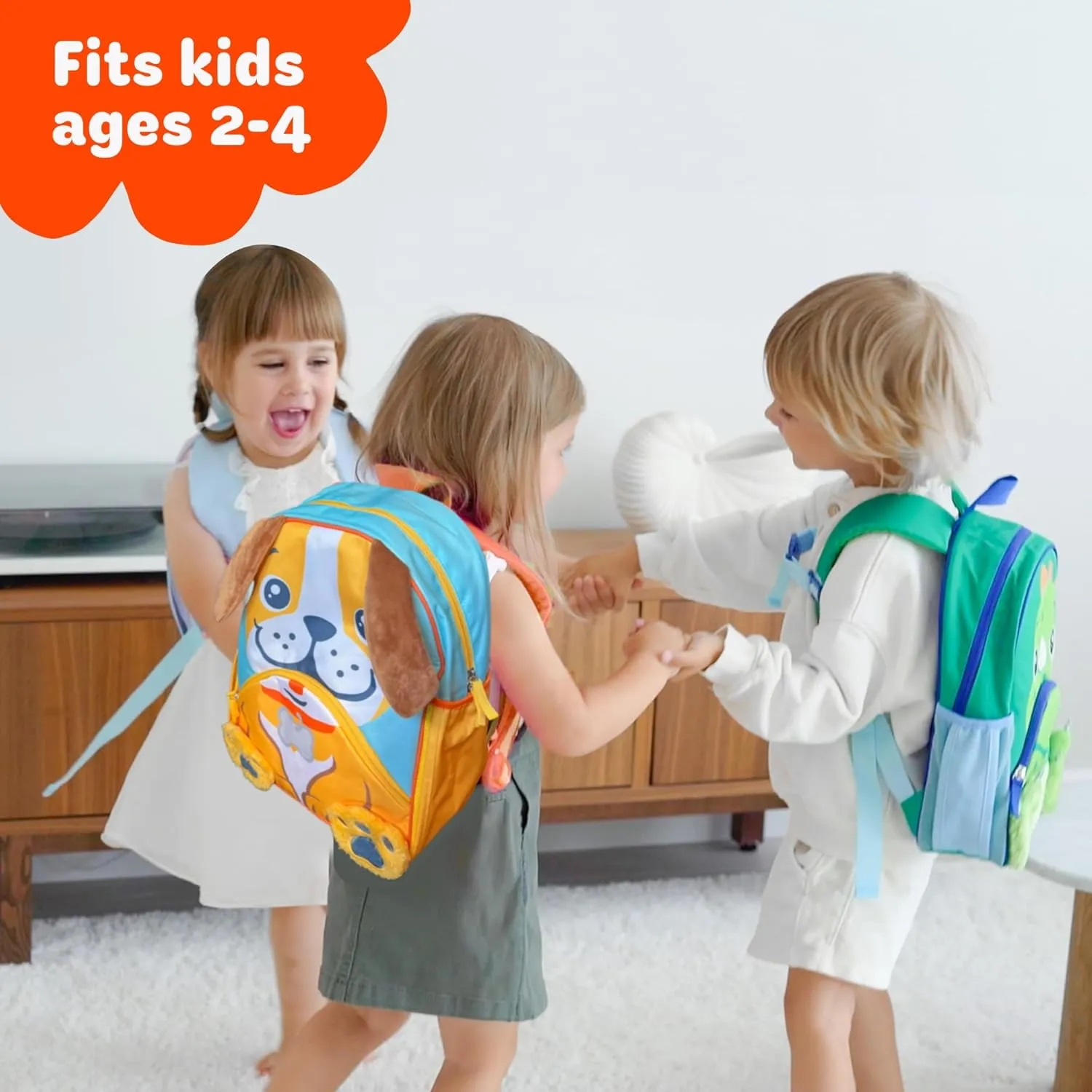Move2Play, Puppy Toddler Backpack | Toddler Size | Back to School | Preschool Backpacks For Kids | Kindergarten Book Bag | Small, Little, Mini Size | Designed for Boys & Girls Ages 2, 3-5  Year Olds